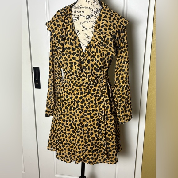 Free people Frenchie leopard print wrap dress cocoa - Picture 3 of 7
